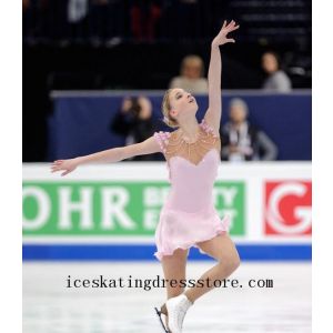 customize crystals expensive best clothes for ice skating 2020 usa pink skating clothes BY1094