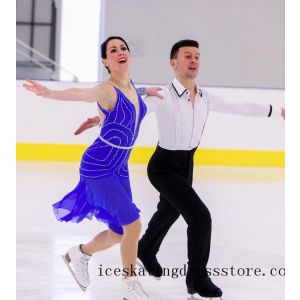 competition girls kids customize free shipping blue skating dress stores BY215