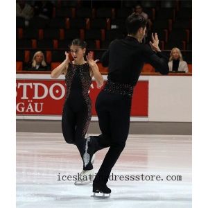 expensive women beaded 2021 kids brown figure skating dress girls BY959