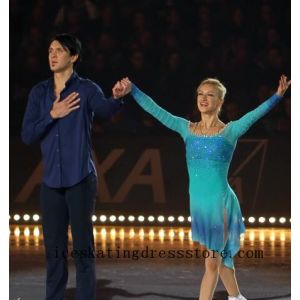 figure skating outfits male women green skating clothes kids competition free shipping usa BY256