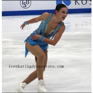 beaded usa custom kids free shipping ice skating dress crystals BY1071