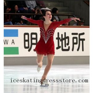 customize for sale canada figure dress red crystals ice skating leotard 2021 ladies BY1324