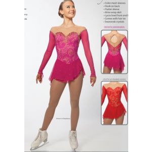 competition expensive ice skating outfits free shipping girls crystals red skating clothes Brad Griffies's BY1485