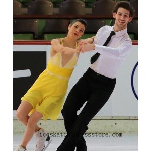 usa kids ladies competition mint yellow figure skating dress free shipping expensive BY1403