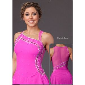 Brad Griffies navy pink ice skating dress usa customize girls crystals ladies BY1453