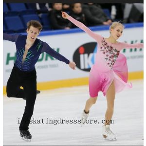 custom stores kids girls free shipping ombre figure skating dress BY1137