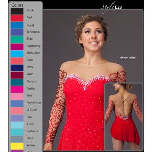 girls custom pretty ice skating outfits canada red skating clothing Brad Griffies crystals usa BY1511