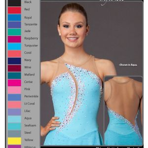Brad Griffies competition blue women 2021 ladies rhinestone figure skating dress expensive BY1447