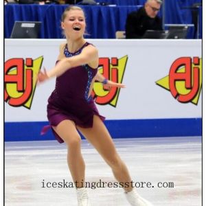 crystals stores ladies free shipping velvet figure skating dresses custom BY580