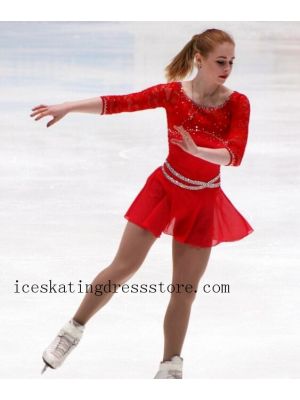 for sale crystals adult figure skating dress girls 2021 beaded free shipping BY376