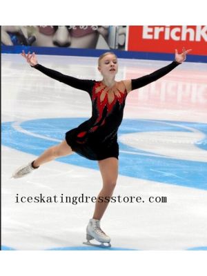 girls beaded customize free shipping beaded figure skating dresses 2019 BY364