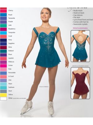 Brad Griffies blue figure skating dress girls ladies kids beaded expensive customize BY1409