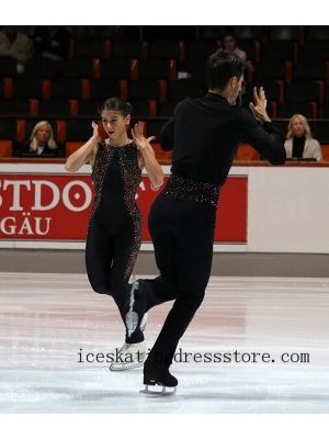 expensive women beaded 2021 kids brown figure skating dress girls BY959