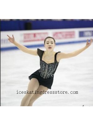 usa black skating clothing custom figure skating costumes expensive stores girls kids BY67