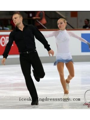 free shipping beaded white skating clothes cute outfits to wear ice skating crystals kids expensive BY1360