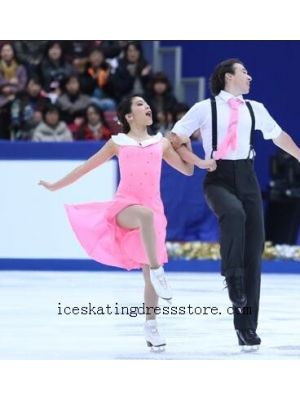 usa canada figure skating costumes beaded free shipping girls 2020 ice dresses pink BY1105