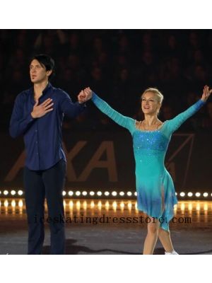 figure skating outfits male women green skating clothes kids competition free shipping usa BY256