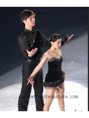 black stores custom ladies canada gold ice skating dress BY7