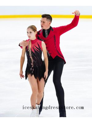 crystals expensive hot red skating dress 2020 ladies competition BY1303