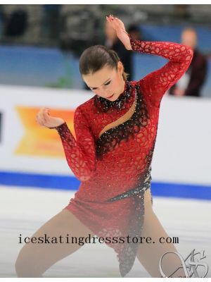 red ice skating wear ladies girls usa ice dance costumes canada women BY1273