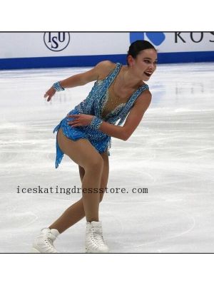 beaded usa custom kids free shipping ice skating dress crystals BY1071