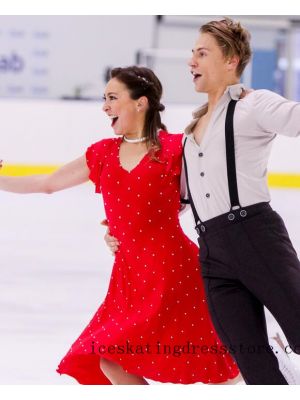 katarina witt outfit customize 2020 usa ice dresses red ladies crystals custom BY1312