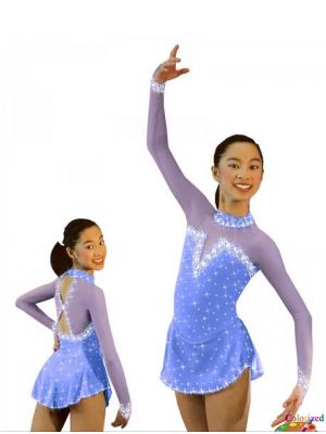 for sale lace figure skating dress stores canada blue expensive girls Sharene BY1524