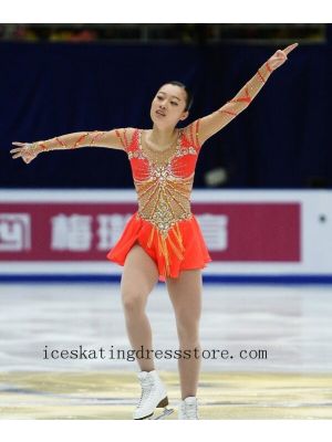 2020 customize usa ladies crystals mulan figure skating dress expensive BY596