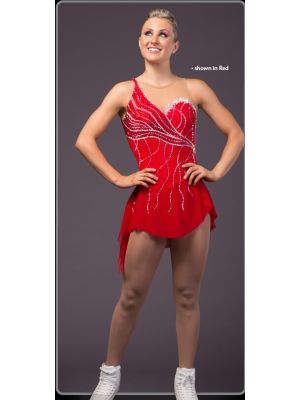 crystals girls usa red Brad Griffies women mulan ice skating dress BY1496