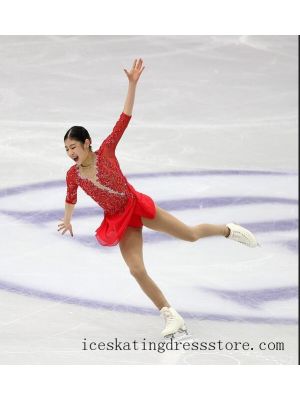 nancy kerrigan skating costumes for sale crystals canada ice dress red kids girls ladies BY1298