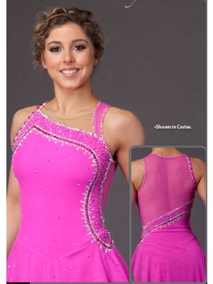 Brad Griffies navy pink ice skating dress usa customize girls crystals ladies BY1453