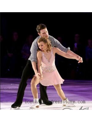 competition pink figure skating test dress ladies ice skating dresses free shipping kids custom BY1103