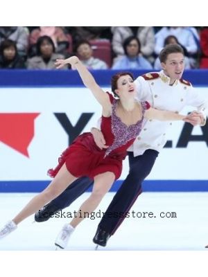 expensive 2020 stores customize red figure skating dress girls BY1245