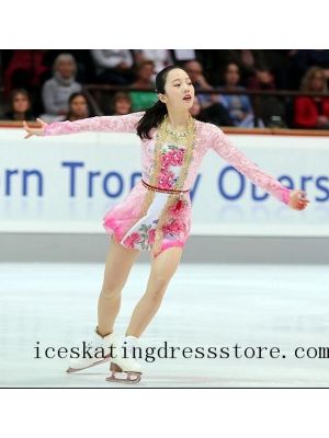 pink skating clothing for sale sexy ice skating outfit women girls usa 2019 BY1123