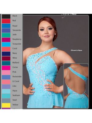 usa teal ice skating dress 2019 custom Brad Griffies free shipping crystals BY1423