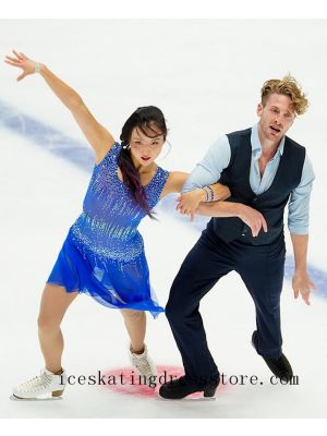 canada custom blue ice skating wear tonya harding olympic outfit free shipping competition expensive BY189