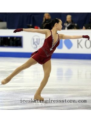 used ice skating dresses for sale red women canada expensive competition beaded BY1216